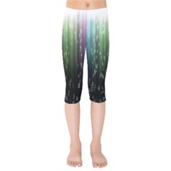 Numerical Animation Random Stripes Rainbow Space Kids  Capri Leggings 