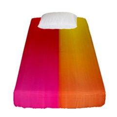 Rainbow Stripes Vertical Lines Colorful Blue Pink Orange Green Fitted Sheet (single Size) by Mariart