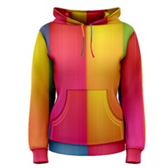 Rainbow Stripes Vertical Lines Colorful Blue Pink Orange Green Women s Pullover Hoodie by Mariart