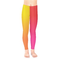 Rainbow Stripes Vertical Lines Colorful Blue Pink Orange Green Kids  Legging by Mariart