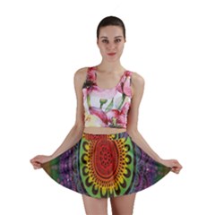 Rainbow Mandala Circle Mini Skirt by Mariart