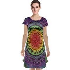 Rainbow Mandala Circle Cap Sleeve Nightdress