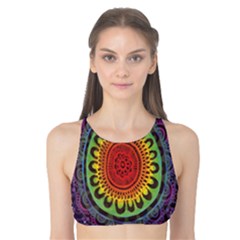 Rainbow Mandala Circle Tank Bikini Top