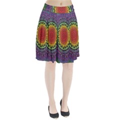 Rainbow Mandala Circle Pleated Skirt