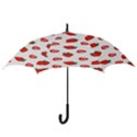 Red Fruit Strawberry Pattern Hook Handle Umbrellas (Large) View3