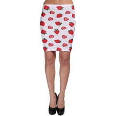 Red Fruit Strawberry Pattern Bodycon Skirt