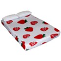 Red Fruit Strawberry Pattern Fitted Sheet (Queen Size) View2