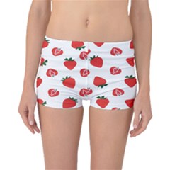 Red Fruit Strawberry Pattern Boyleg Bikini Bottoms