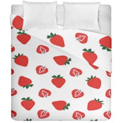 Red Fruit Strawberry Pattern Duvet Cover Double Side (california King Size)