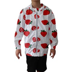 Red Fruit Strawberry Pattern Hooded Wind Breaker (kids) by Mariart