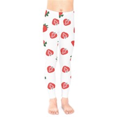 Red Fruit Strawberry Pattern Kids  Legging