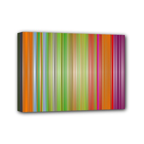 Rainbow Stripes Vertical Colorful Bright Mini Canvas 7  X 5  by Mariart