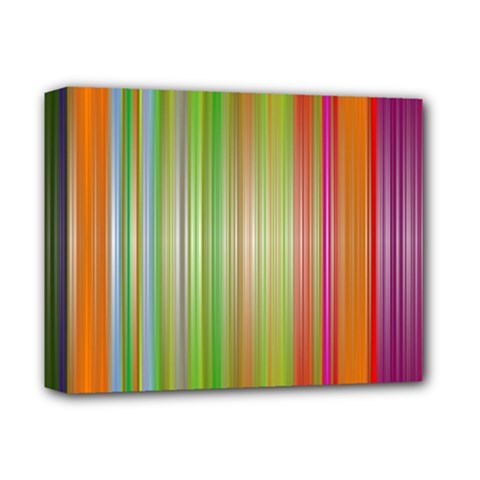 Rainbow Stripes Vertical Colorful Bright Deluxe Canvas 14  X 11 