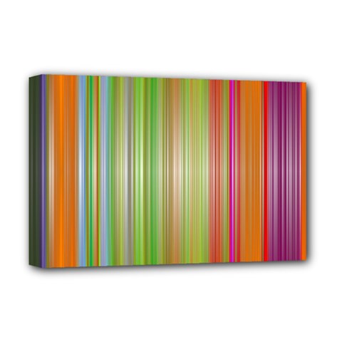 Rainbow Stripes Vertical Colorful Bright Deluxe Canvas 18  X 12  