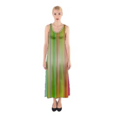 Rainbow Stripes Vertical Colorful Bright Sleeveless Maxi Dress by Mariart