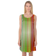 Rainbow Stripes Vertical Colorful Bright Sleeveless Satin Nightdress by Mariart