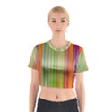 Rainbow Stripes Vertical Colorful Bright Cotton Crop Top View1