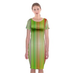 Rainbow Stripes Vertical Colorful Bright Classic Short Sleeve Midi Dress by Mariart