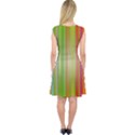 Rainbow Stripes Vertical Colorful Bright Capsleeve Midi Dress View2