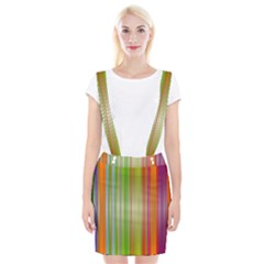 Rainbow Stripes Vertical Colorful Bright Braces Suspender Skirt