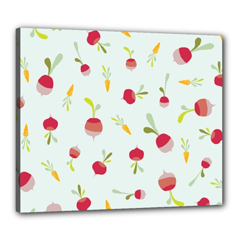 Root Vegetables Pattern Carrots Canvas 24  X 20  by Mariart