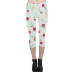 Root Vegetables Pattern Carrots Capri Leggings  by Mariart