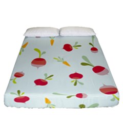 Root Vegetables Pattern Carrots Fitted Sheet (queen Size)