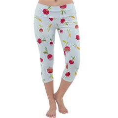 Root Vegetables Pattern Carrots Capri Yoga Leggings