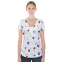 Root Vegetables Pattern Carrots Short Sleeve Front Detail Top View1