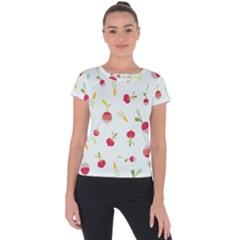 Root Vegetables Pattern Carrots Short Sleeve Sports Top  by Mariart