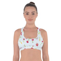 Root Vegetables Pattern Carrots Cross Back Sports Bra