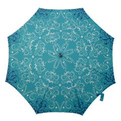 Repeatable Patterns Shutterstock Blue Leaf Heart Love Hook Handle Umbrellas (large) by Mariart