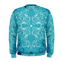 Repeatable Patterns Shutterstock Blue Leaf Heart Love Men s Sweatshirt by Mariart