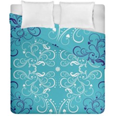 Repeatable Patterns Shutterstock Blue Leaf Heart Love Duvet Cover Double Side (california King Size)