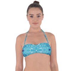 Repeatable Patterns Shutterstock Blue Leaf Heart Love Halter Bandeau Bikini Top by Mariart