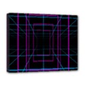 Retro Neon Grid Squares And Circle Pop Loop Motion Background Plaid Purple Deluxe Canvas 20  x 16   View1