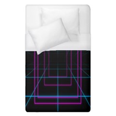 Retro Neon Grid Squares And Circle Pop Loop Motion Background Plaid Purple Duvet Cover (single Size)