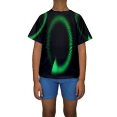 Rotating Ring Loading Circle Various Colors Loop Motion Green Kids  Short Sleeve Swimwear by Mariart