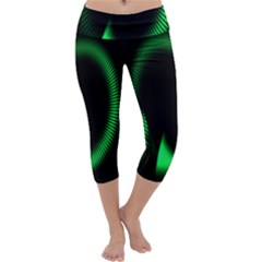 Rotating Ring Loading Circle Various Colors Loop Motion Green Capri Yoga Leggings