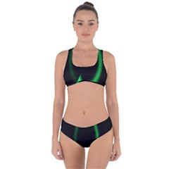 Rotating Ring Loading Circle Various Colors Loop Motion Green Criss Cross Bikini Set by Mariart