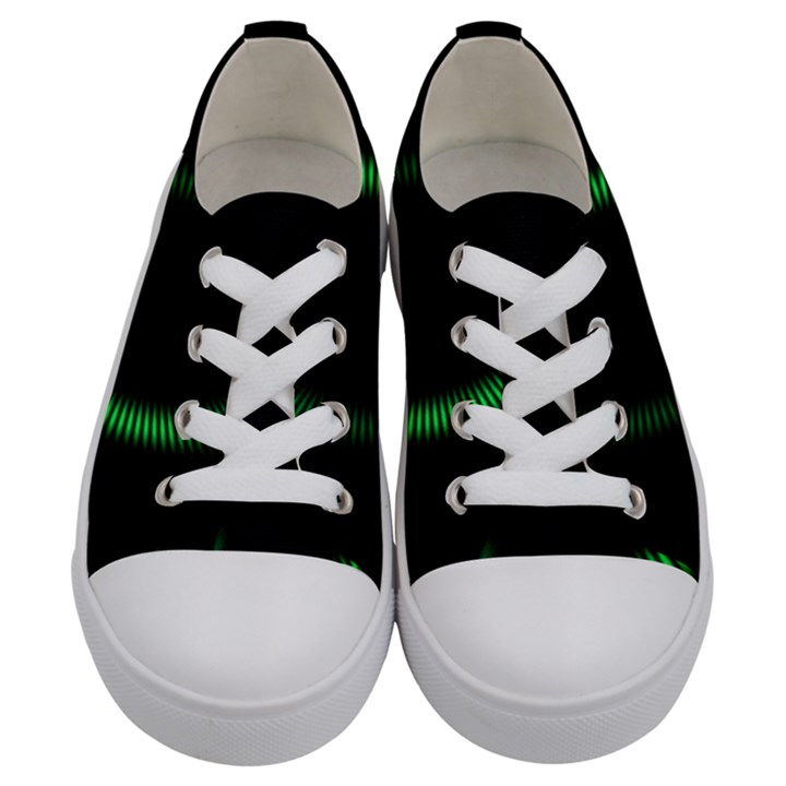 Rotating Ring Loading Circle Various Colors Loop Motion Green Kids  Low Top Canvas Sneakers