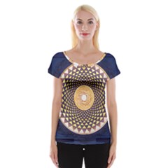 Sahasrara Blue Cap Sleeve Tops