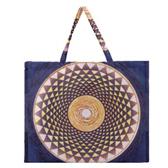 Sahasrara Blue Zipper Large Tote Bag