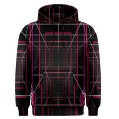 Retro Neon Grid Squares And Circle Pop Loop Motion Background Plaid Men s Pullover Hoodie by Mariart