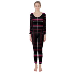 Retro Neon Grid Squares And Circle Pop Loop Motion Background Plaid Long Sleeve Catsuit