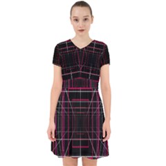 Retro Neon Grid Squares And Circle Pop Loop Motion Background Plaid Adorable In Chiffon Dress by Mariart