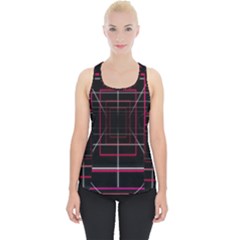 Retro Neon Grid Squares And Circle Pop Loop Motion Background Plaid Piece Up Tank Top by Mariart