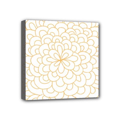 Rosette Flower Floral Mini Canvas 4  X 4 