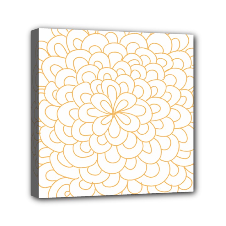 Rosette Flower Floral Mini Canvas 6  x 6 