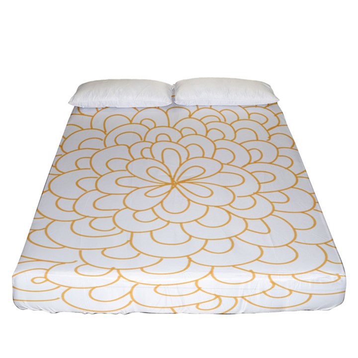 Rosette Flower Floral Fitted Sheet (California King Size)